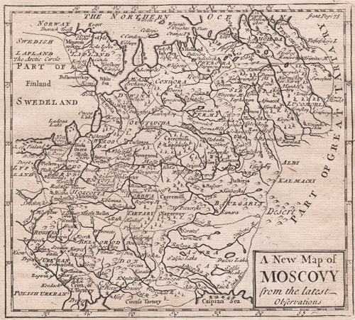 A New Map of Moscovy from the latest Observations 1749 map